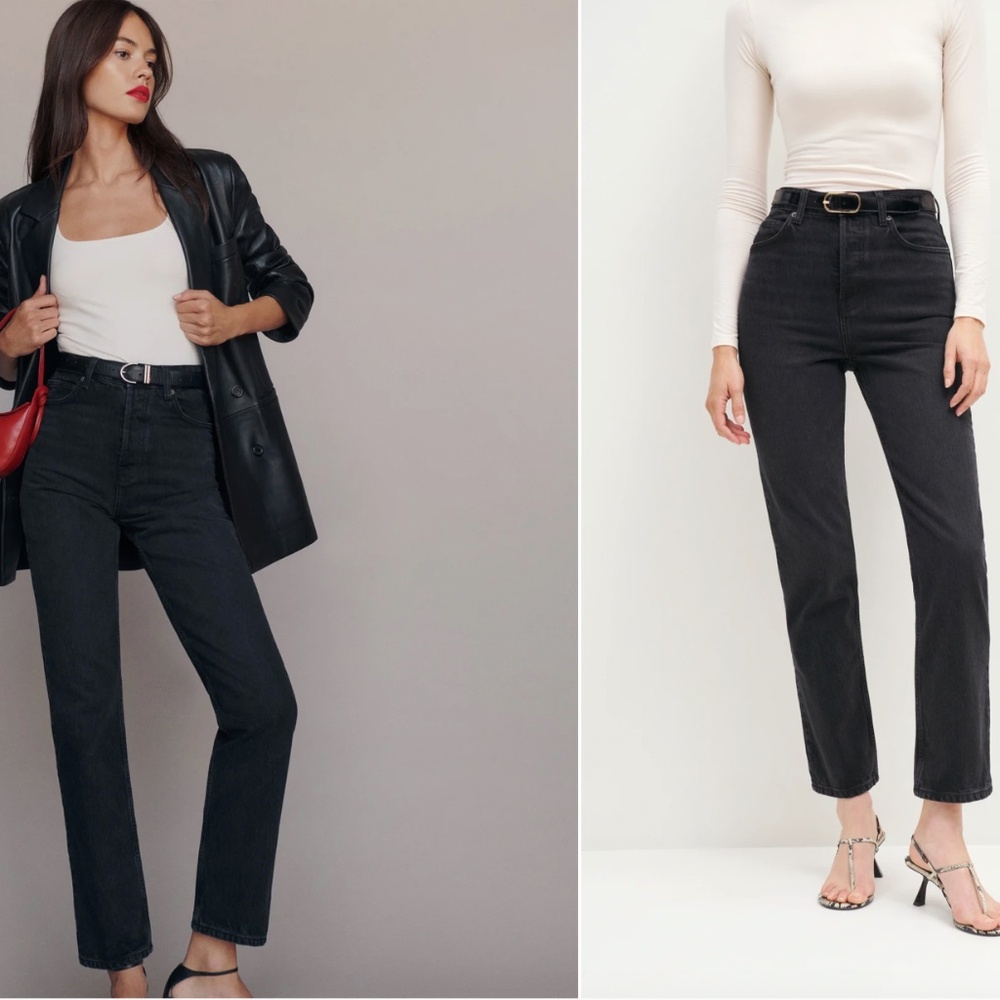 Reformation Straight Leg Jeans in Black